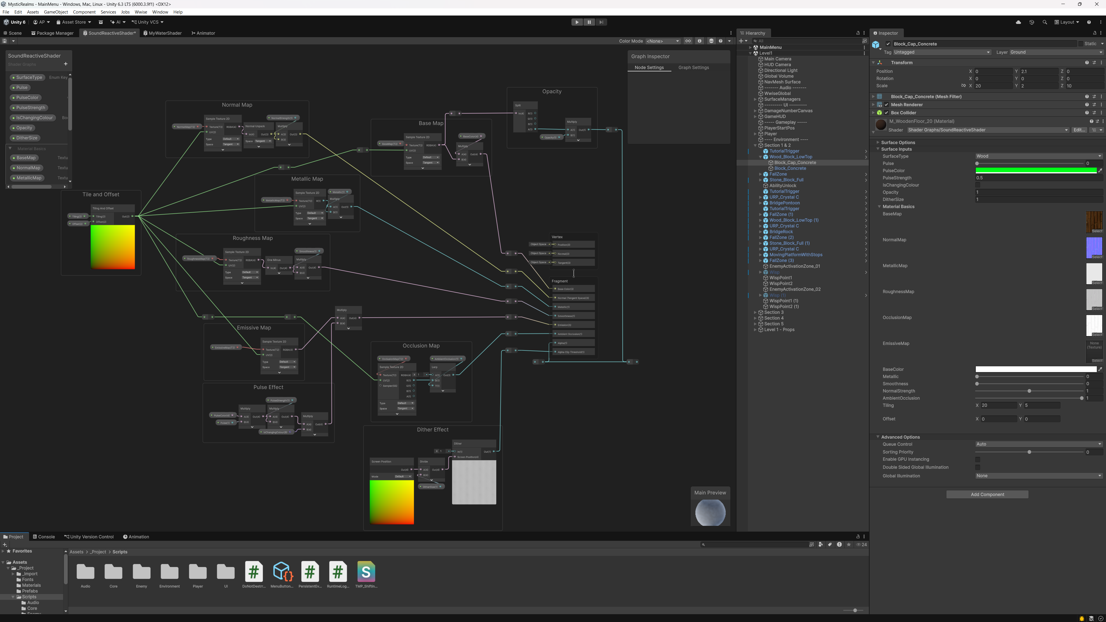 Sound-reactive shader graph in Unity Shader Graph editor